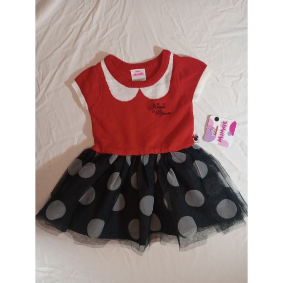 New Disney Jr Minnie Mouse Baby Toddler Girl 18 mo Cosplay Dress Up TuTu Costume - Picture 2 of 10